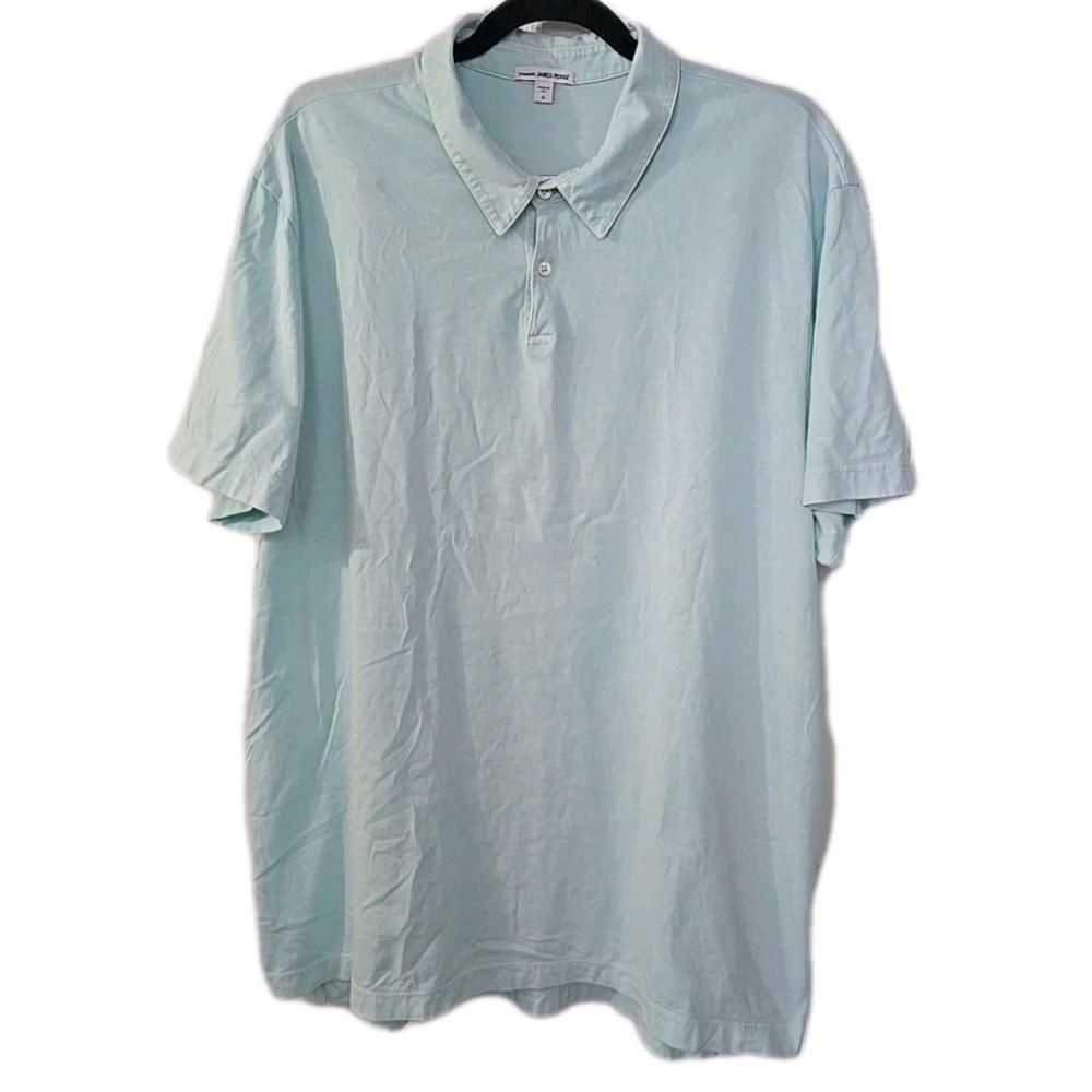 James Perse Polo Shirt Mens Size 5‎ XXL Mint Green Supima Cotton Made in USA